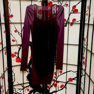 Patrizia Pepe Purple Long Sleeve Flapper Dress